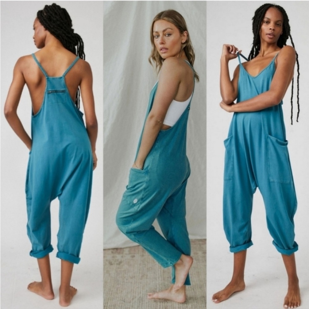 ❤️ New Free People Movement Hot Shot Onesie Hydro Blue Jumpsuit Romper XS NWOT